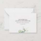 Gärtnerei Eukalyptus Mitteilungskarte (Rückseite)