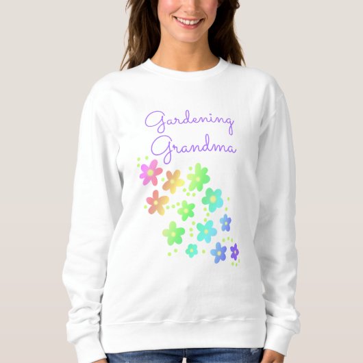 Gärtnerei Oma Rainbow Blume Sweatshirt (Vorderseite)