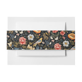 Gärtnergelbe Vogel und Blume Vintag Einladungsbanderole