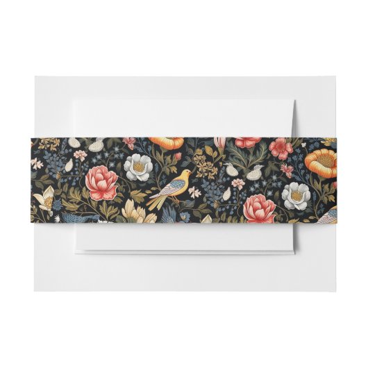 Gärtnergelbe Vogel und Blume Vintag Einladungsbanderole (Vorderseite Beispiel)