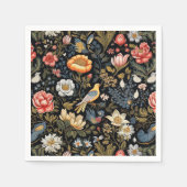 Gärtnergelbe Vogel und Blume Vintag Serviette (Vorderseite)