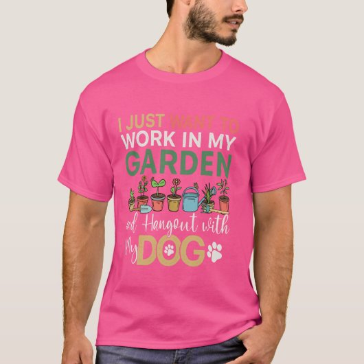 Gärtnerhund Liebhaber Männer Gärtner Garten Plaka T-Shirt (Vorderseite)