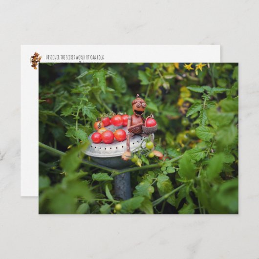 Gärtnerin mit Tomatos Postkarte (Vorne/Hinten)