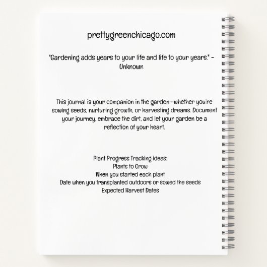 Gärtnerisch Notizblock (Rückseite)