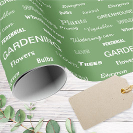 Gärtnerische Worte Garten Liebhaber Modernes Grüne Geschenkpapier