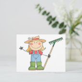 Gärtnermädchen wächst postkarte (Stehend Vorderseite)