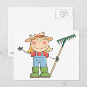 Gärtnermädchen wächst postkarte (Vorne/Hinten)