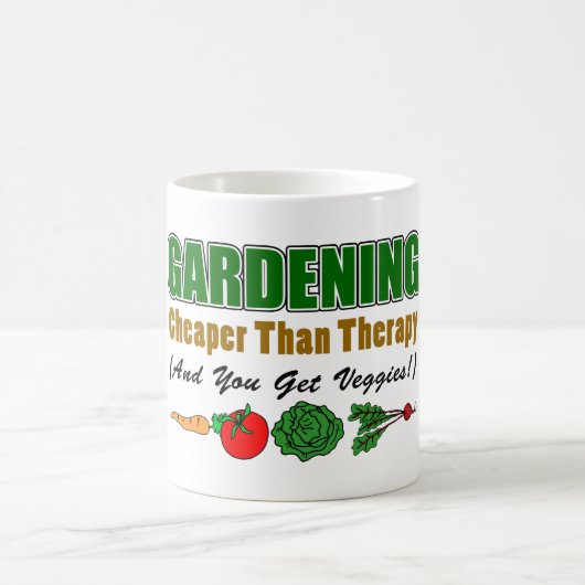 Gärtnern billiger als Therapie Funny Mug Kaffeetasse (Mittel)