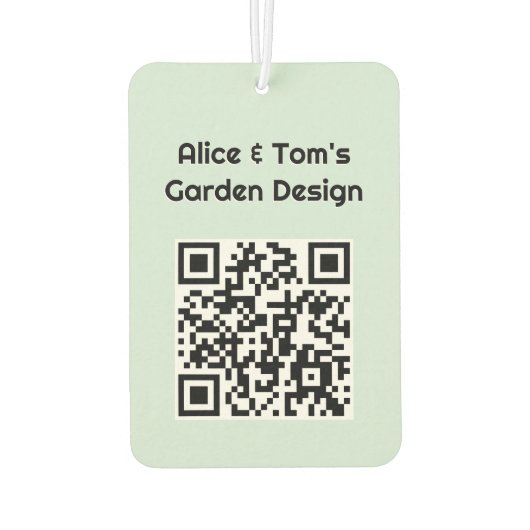 Gärtnern Business QR Code Moderne Werbung Autolufterfrischer (Rückseite)