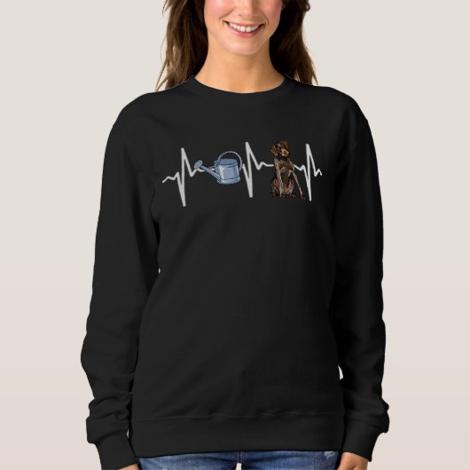 Gärtnern des deutschen Drahthaars Pointer Heartbea Sweatshirt (Vorderseite)