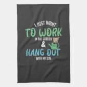 Gärtnern - Gärtnern und Hund Geschirrtuch (Vertikal)