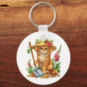 Gärtnern mit Katzen Schlüsselanhänger (Vorderseite)