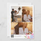Gärtnerpastel Wilde Blume Fotos Qr Hochzeit Einladung (Rückseite)