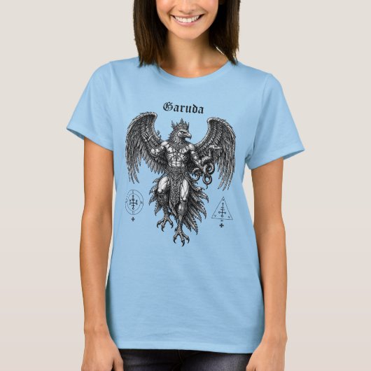 Garuda Der Humanoider Adler T-Shirt (Vorderseite)