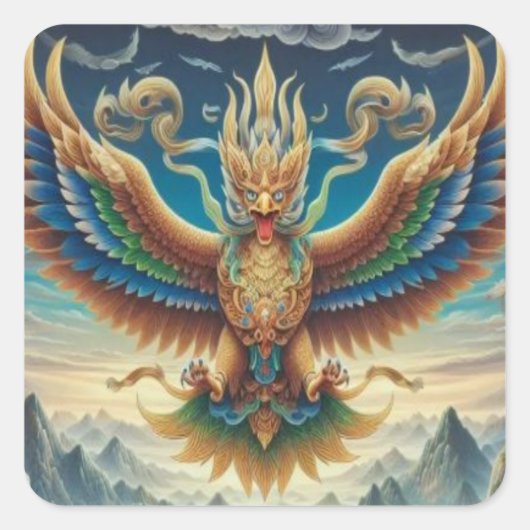 Garuda Square Sticker (Vorderseite)