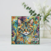 GARY ~ Birthday Card ~ Cat Multicolors ~ (Stehend Vorderseite)