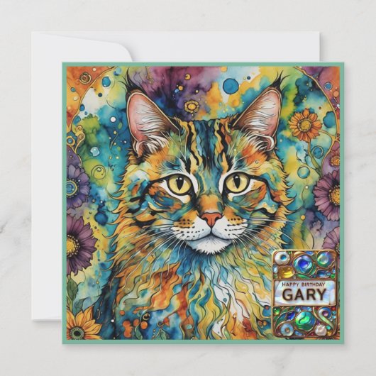 GARY ~ Birthday Card ~ Cat Multicolors ~ (Vorderseite)