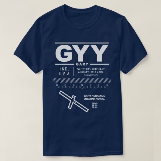 Gary/Chicago International Airport GYY T - Shirt (Design vorne)