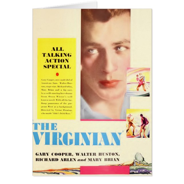 Gary Cooper 1929 Die Virginia Farbkarte (Vorne)