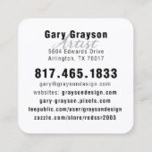 Gary Grayson Business Card Quadratische Visitenkarte (Rückseite)