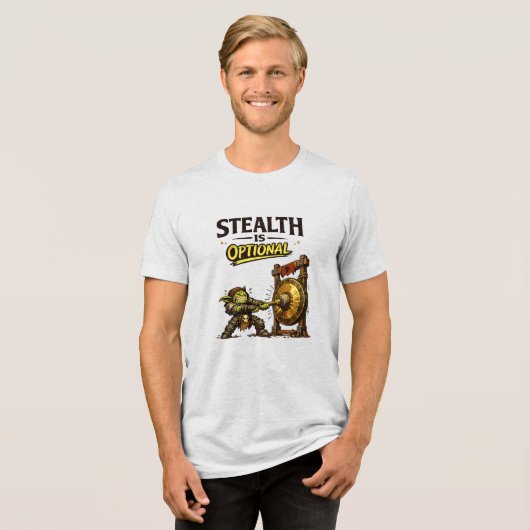Gary Grizzlefang Stealth ist optional Tri-Blend Shirt (Vorderseite voll)
