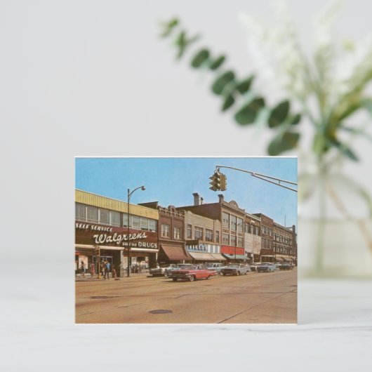 Gary IN - 6. & Broadway Postkarte (Stehend Vorderseite)