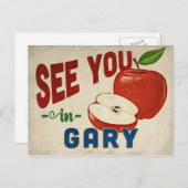 Gary Indiana Apple - Vintage Travel Postkarte (Vorne/Hinten)