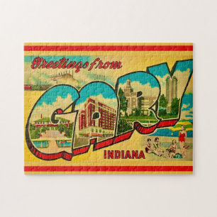 Gary Indiana Grußpostkarte Puzzle