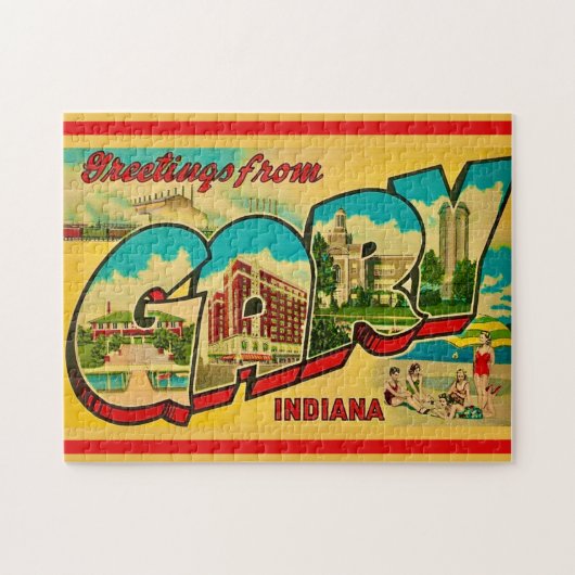 Gary Indiana Grußpostkarte Puzzle (Horizontal)