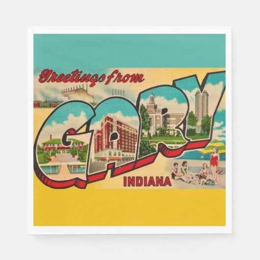 Gary Indiana Grußpostkarte Serviette (Vorderseite)