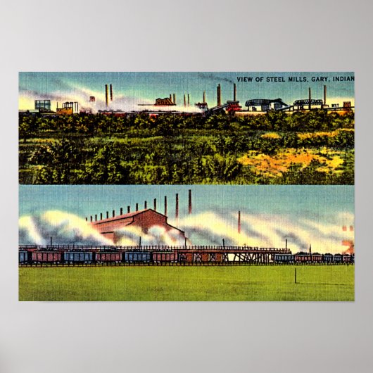 Gary, Indiana Steel Mills 1930 Poster (Vorne)