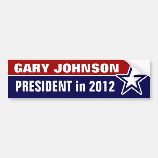 Gary Johnson 2012 Autoaufkleber (Vorne)