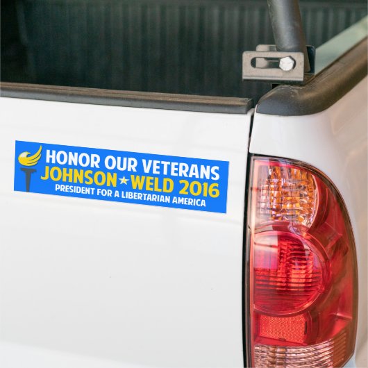 Gary Johnson 2016 Libertarian Bill Weld Veterans Autoaufkleber (Auf Lkw)