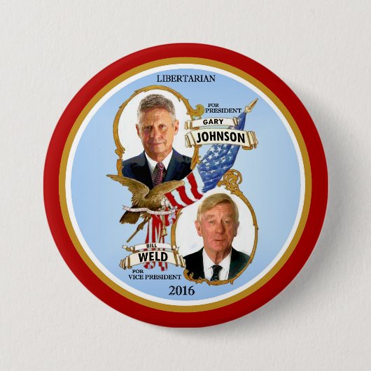 Gary Johnson für Präsidenten Button (Vorderseite)
