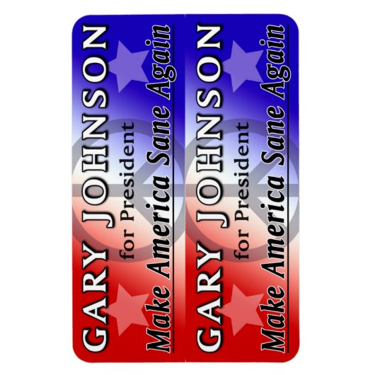 Gary Johnson für Präsidentin 2x6 Flexi-Magnete Magnet (Vertikal)