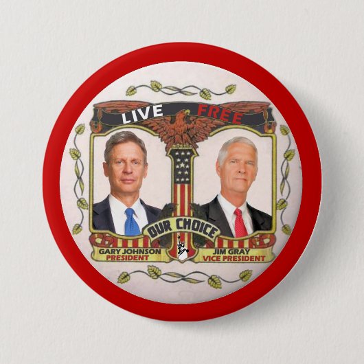 Gary Johnson/Jim-Grau im Jahre 2012 Button (Vorderseite)