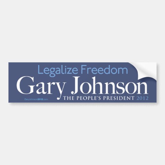 Gary Johnson legalisieren Freiheits-Autoaufkleber Autoaufkleber (Vorne)