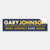 Gary Johnson machen Amerika gesunden Autoaufkleber (Vorne)