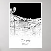 Gary Map - Indiana - City Map Poster (Vorne)