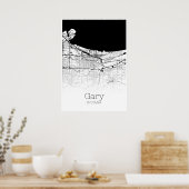 Gary Map - Indiana - City Map Poster (Küche)