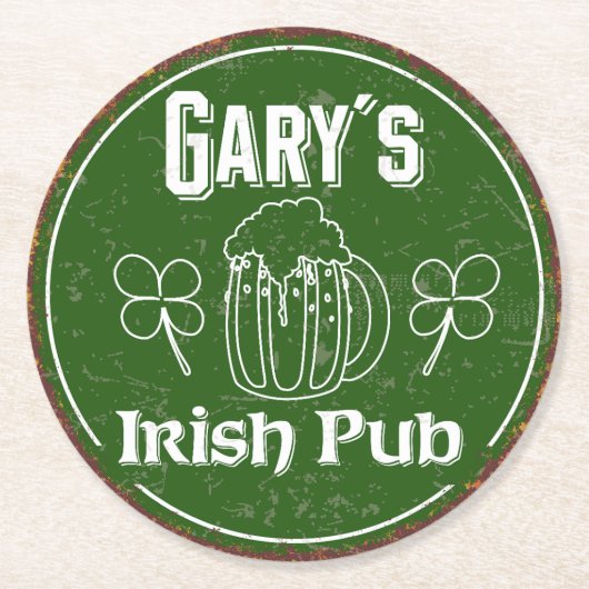 Gary´s Irish Pub Runder Pappuntersetzer (Vorderseite)