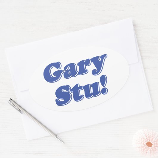 Gary Stu! Ovaler Aufkleber (Umschlag)