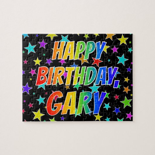 "GARY" Vorname, Fun "HAPPY BIRTHDAY" Puzzle (Horizontal)