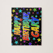 "GARY" Vorname, Fun "HAPPY BIRTHDAY" Puzzle (Vertikal)