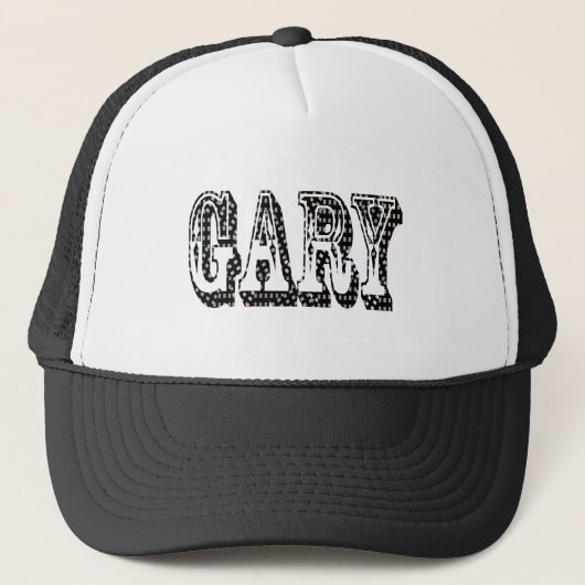 "Gary's Name in a Dimensional Karo" Truckerkappe (Vorderseite)