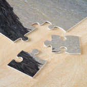 Garza Blanca im Ozean sitzend auf einer Hütte. Puzzle (Seite)