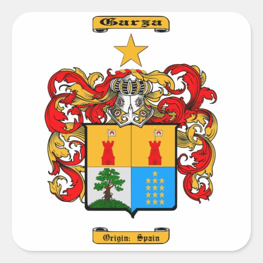 Garza Quadratischer Aufkleber (Vorderseite)