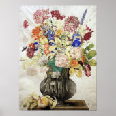 Garzoni - Nelken, Blume auf Stein mit Leanin Poster (Vorne)