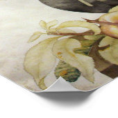 Garzoni - Nelken, Blume auf Stein mit Leanin Poster (Ecke)