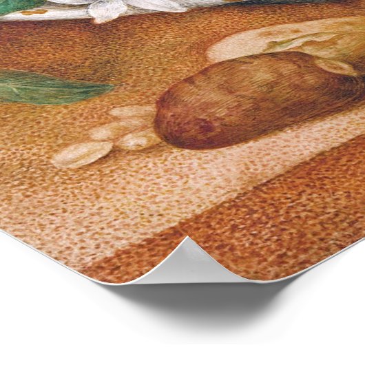 Garzoni - Stillleben mit der Schüssel der Citronen Poster (Ecke)